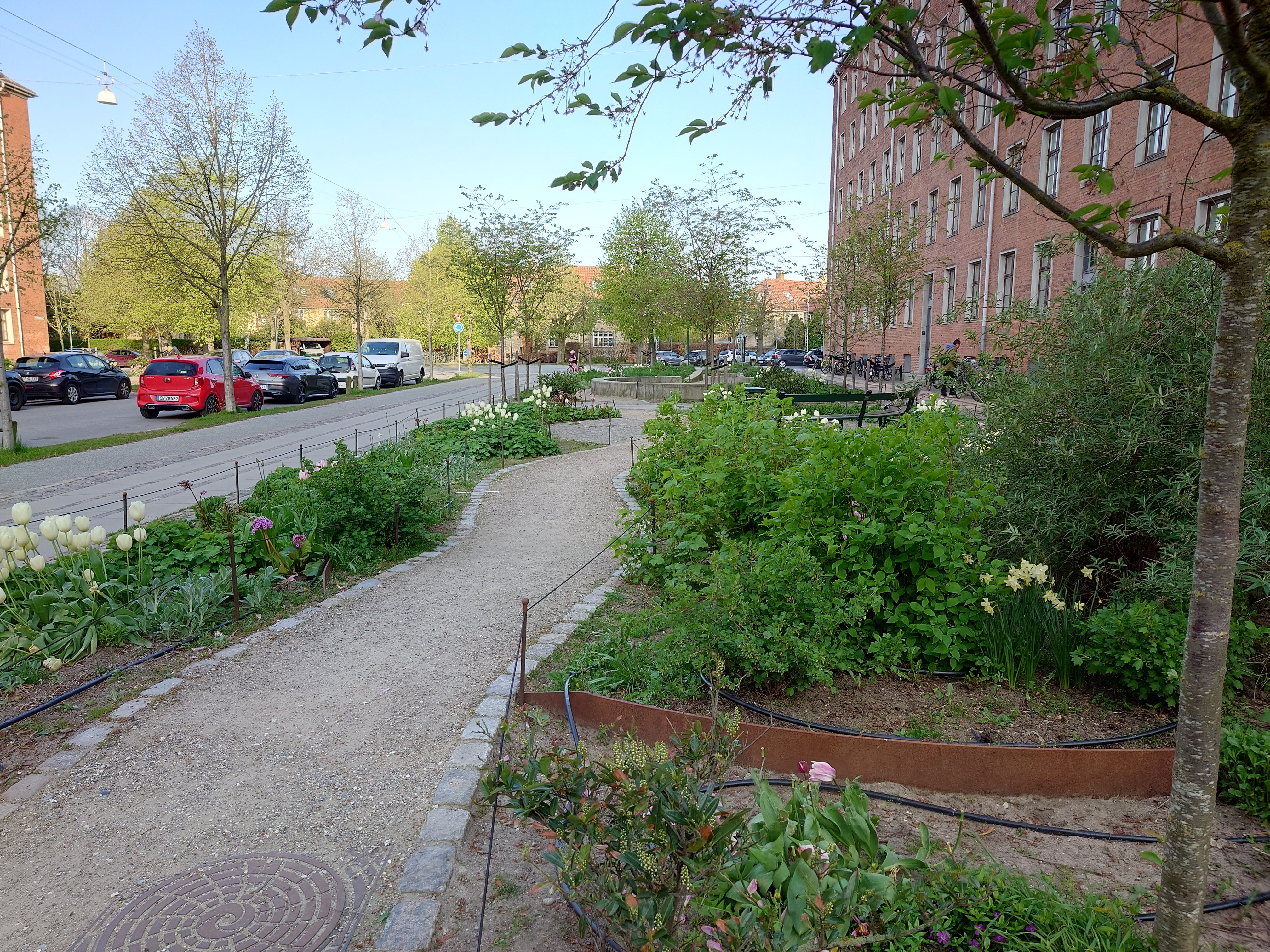 Regnvandsbassin system i vejen